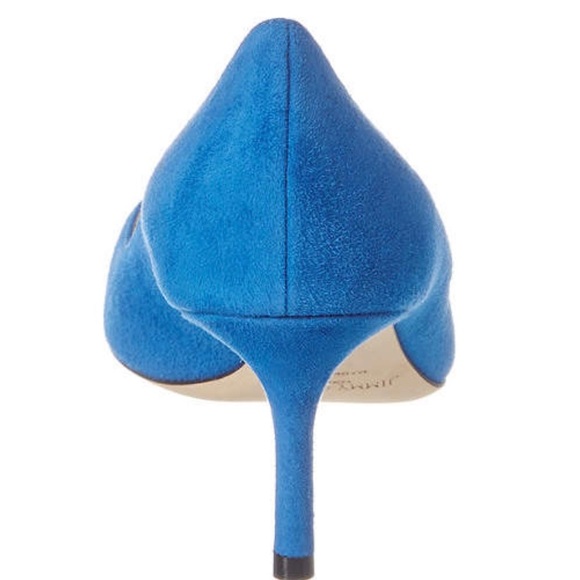 SOLD.   JIMMY CHOO Blue Suede Pumps - Picture 3 of 4